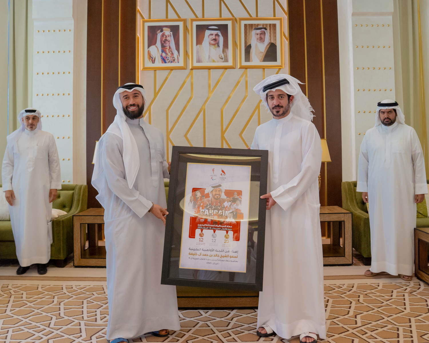 خالد بن حمد يستقبل أصحاب الإنجازات الرياضية بدورة الألعاب العربية ودورة الألعاب العالمية للأولمبياد الخاص